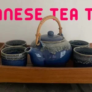 Japanese tea tray and pot and cups