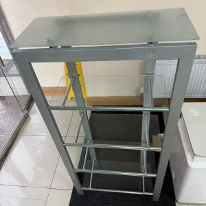 Metal and glass shelf