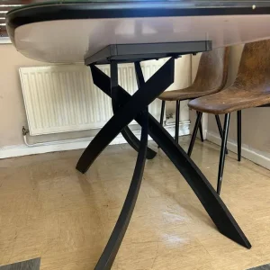 As-New Black Glass Dining Table and Chairs - Image 3