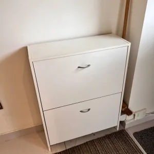 2 Door Shoe Cabinet - White