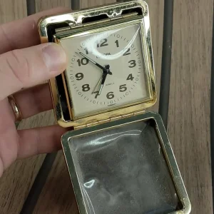Vintage Brass Europa 2 Jewels Travel Folding Alarm Clock – Germany - Image 6