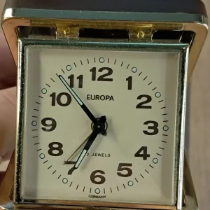 Vintage Brass Europa 2 Jewels Travel Folding Alarm Clock – Germany - Image 7