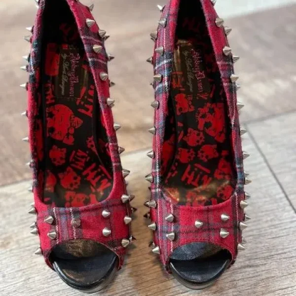 Abbey Dawn By Avril Lavigne Peep Toe Studded Shoes Size UK4