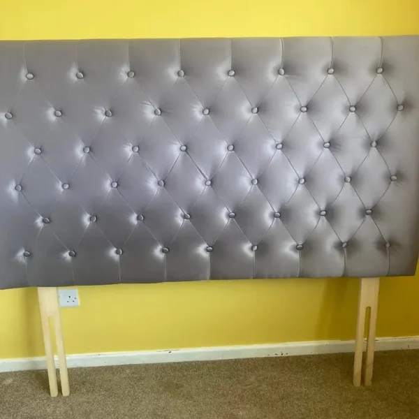 Velvet king size grey headboard
