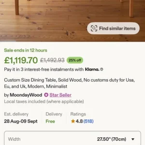 Bespoke Solid Beech Dining Table - Image 8