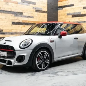 2015 MINI JCW Hatchback White Silver with Black & Red Leather Interior - Image 2
