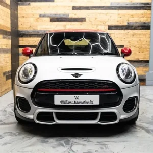 2015 MINI JCW Hatchback White Silver with Black & Red Leather Interior - Image 3