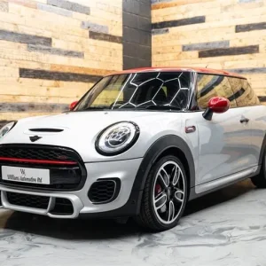 2015 MINI JCW Hatchback White Silver with Black & Red Leather Interior