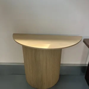 Vaunt Design Baldr Console Table – Semi Circle with Ribbed Wood Details - Image 2