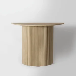 Vaunt Design Baldr Console Table – Semi Circle with Ribbed Wood Details - Image 3