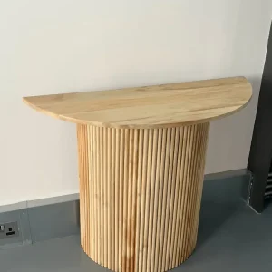 Vaunt Design Baldr Console Table – Semi Circle with Ribbed Wood Details
