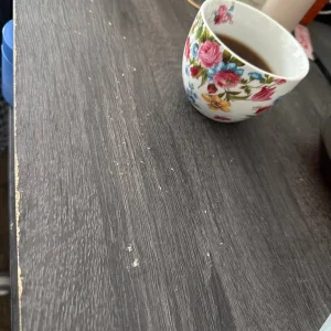 Pavia compact desk, natural rattan, black wood effect by Made - Image 5