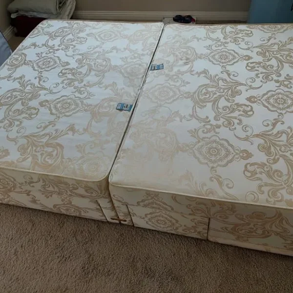Divan double bed with large drawers on wheels