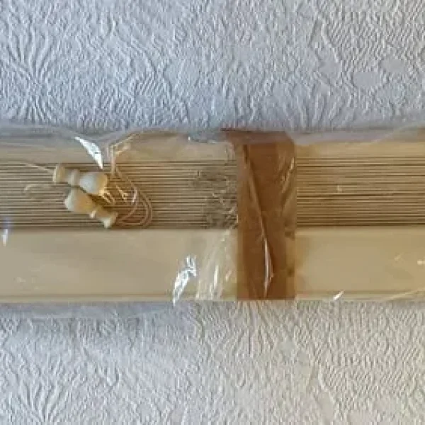Large Alabaster Cream Wooden Venetian Blind with Pelmet Bracket
