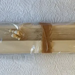 Large Alabaster Cream Wooden Venetian Blind with Pelmet Bracket