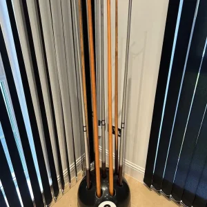 8-Ball Snooker Cue Holder & Cues Set - Image 2