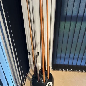 8-Ball Snooker Cue Holder & Cues Set - Image 3
