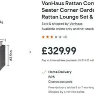 Havana Rattan Corner Chaise Set & Table - Image 3