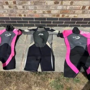 Three half wetsuits