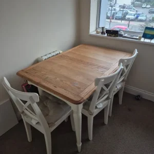 Oak Table and Three Chairs - Image 2