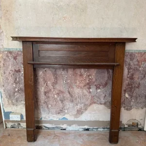 Tall Early 20th Century Original Oak Fireplace Surround - Image 2