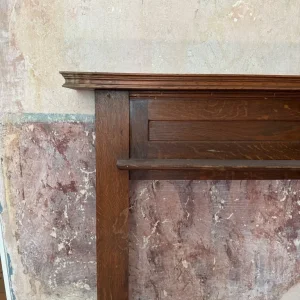 Tall Early 20th Century Original Oak Fireplace Surround - Image 3