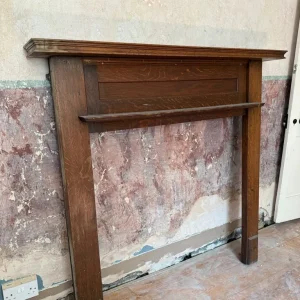 Tall Early 20th Century Original Oak Fireplace Surround - Image 7