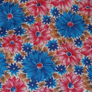 Floral multicolour cotton poplin fabric 87cm wide