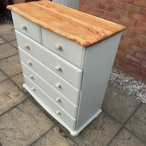 Refurbished pine chest of drawers - Image 3
