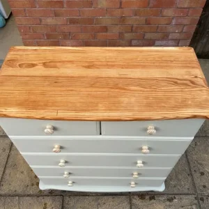 Refurbished pine chest of drawers - Image 4