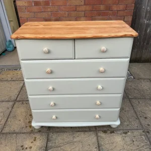 Refurbished pine chest of drawers
