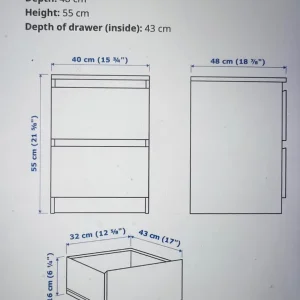 MALM Chest of 2 drawers, white, 40x55 cm - Image 2