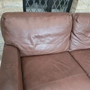 John Lewis matching leather sofas - Image 4