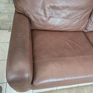 John Lewis matching leather sofas - Image 5