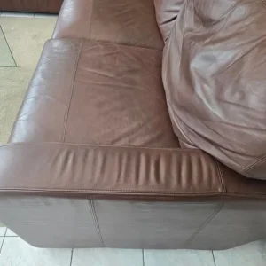John Lewis matching leather sofas - Image 6