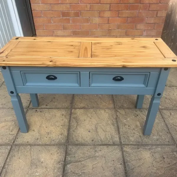 Refurbished Mexican pine hall stand sideboard