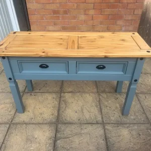 Refurbished Mexican pine hall stand sideboard