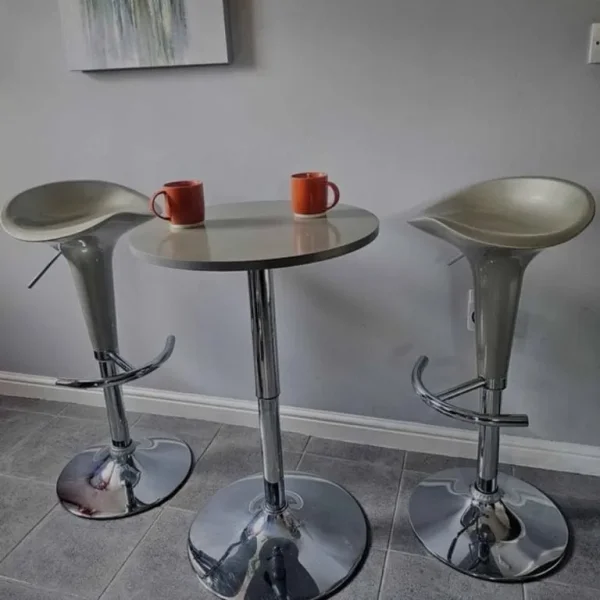 Use bar table with matching stool