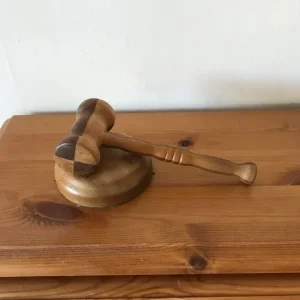 Wooden gavel and block