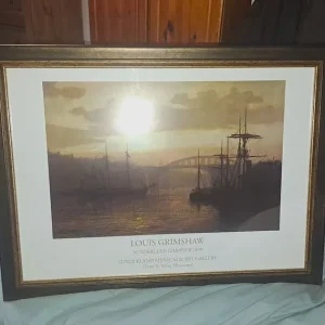 Louis Grimshaw - Sunderland Harbour 1899 Framed Print - Image 2