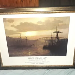 Louis Grimshaw - Sunderland Harbour 1899 Framed Print
