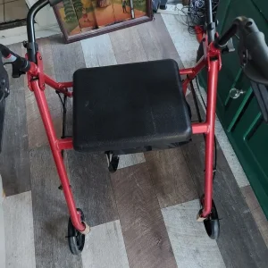 Folding disabled walker with seat and storage bag - Image 4