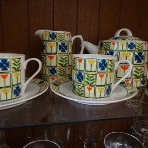 Queens Dee Hardwicke Garden Flowers Green tea set