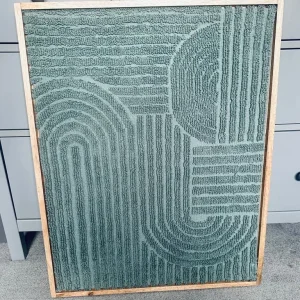 Wood framed fabric picture