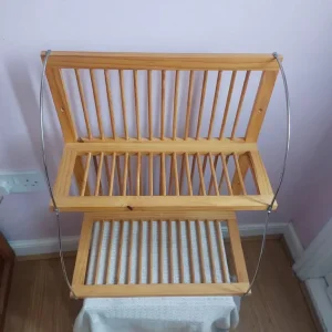 Wooden Wall Two Shelf Plate Rack Stand - Image 3