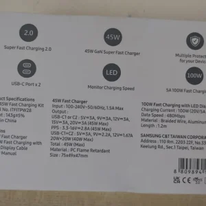 45W super fast charger USB C and 100W LED cable - Image 2