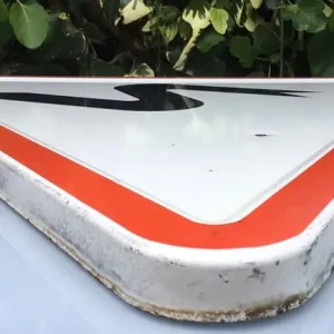 VINTAGE FRENCH ENAMEL TRAFFIC SIGN SHARP BENDS VIRAGES 1973 - Image 7