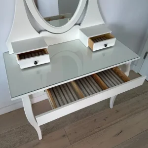 IKEA Hemnes White Dressing Table with Mirror Drawers and Stool Vanity - Image 2