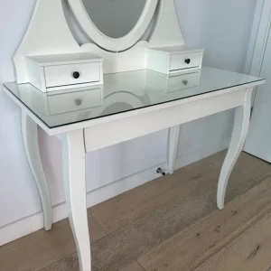 IKEA Hemnes White Dressing Table with Mirror Drawers and Stool Vanity - Image 3