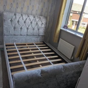 Double Bed – Sleigh Style, Crushed Velvet - Image 2
